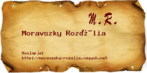 Moravszky Rozália névjegykártya